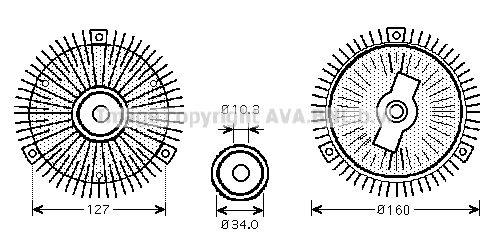 AVA QUALITY COOLING sankaba, radiatoriaus ventiliatorius MSC419